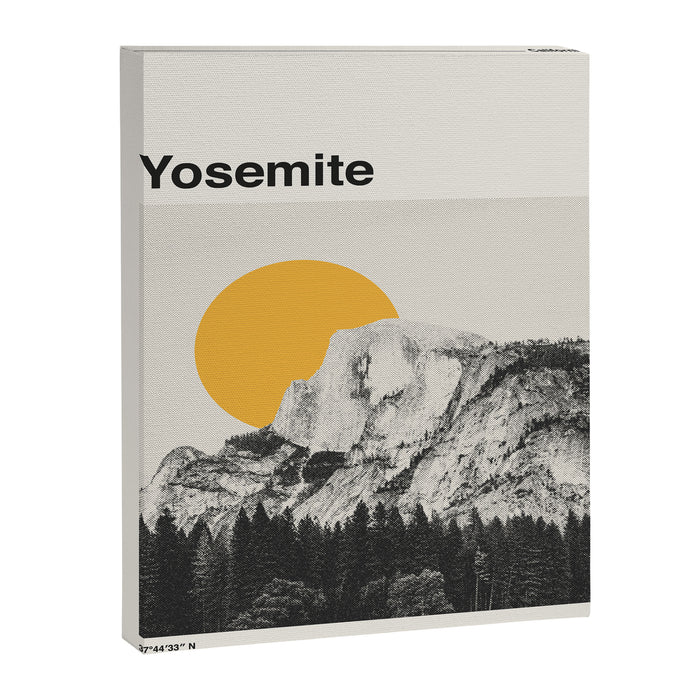 Retro Travel Poster, Yosemite National Park Collage Canvas Print Gallery Image 1