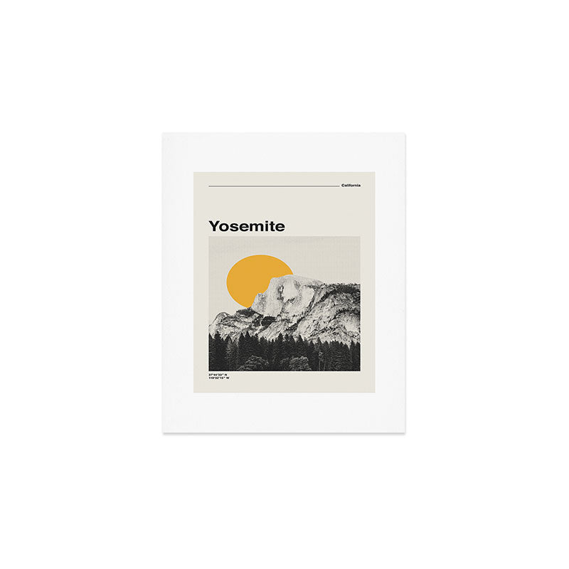Retro Travel Poster, Yosemite National Park Collage Art Print Gallery Image 1