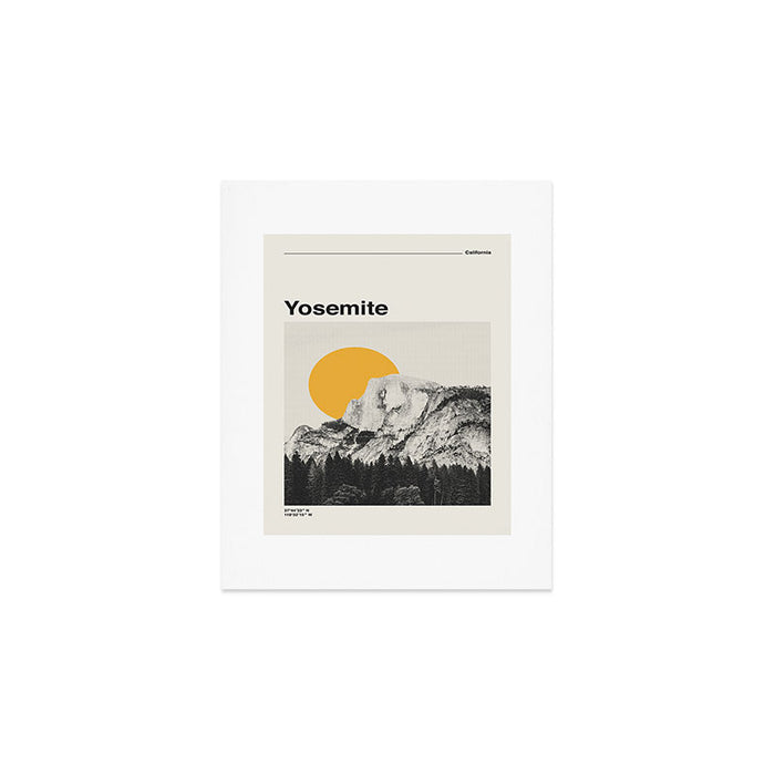 Retro Travel Poster, Yosemite National Park Collage Art Print Gallery Image 1