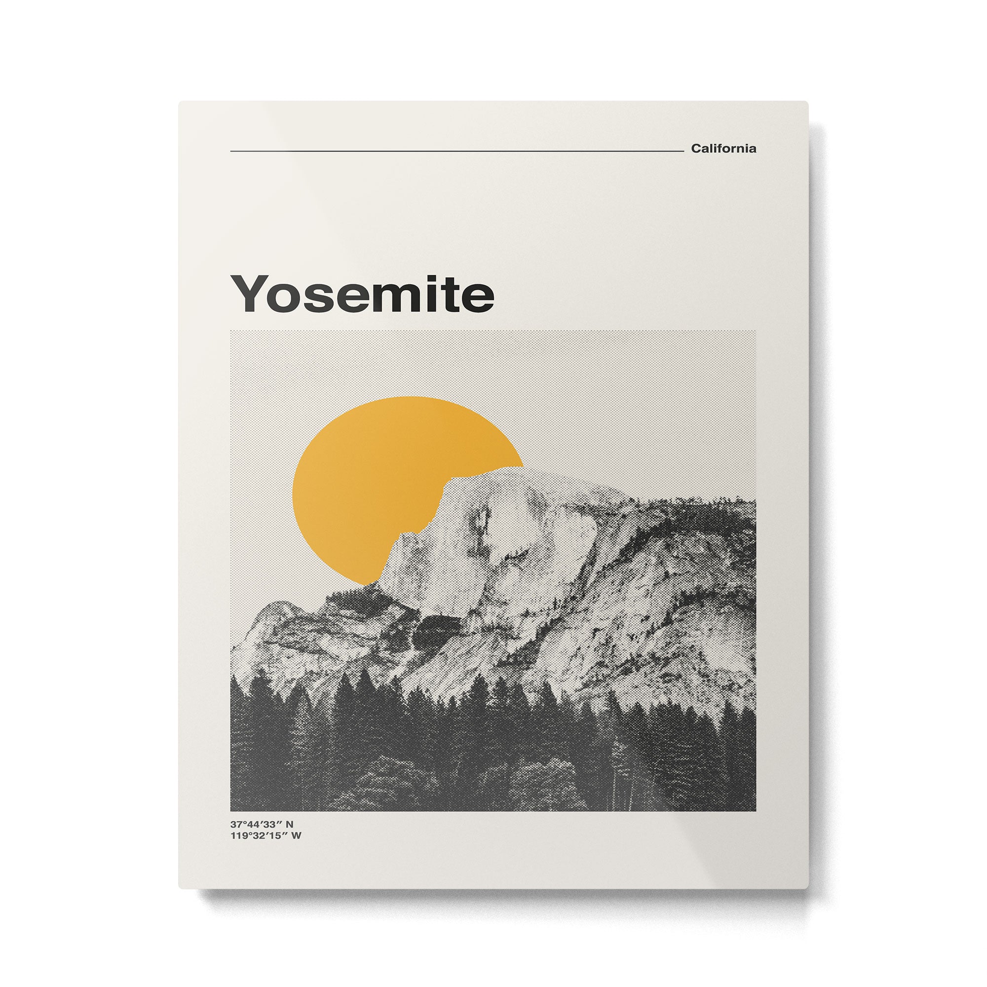 Retro Travel Poster, Yosemite National Park Collage Metal Print Gallery Image 4