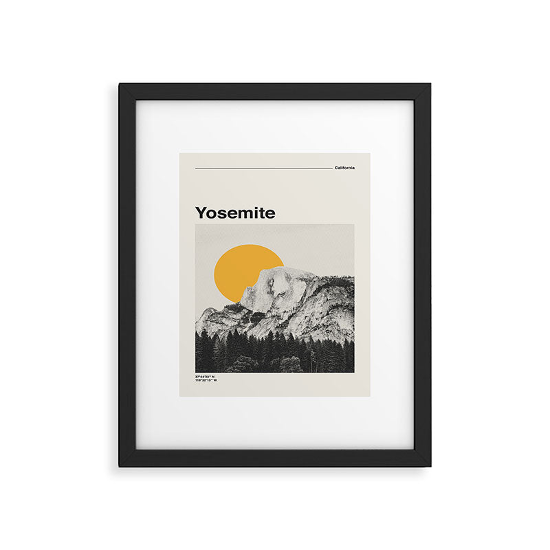 Retro Travel Poster, Yosemite National Park Collage Framed Art Print Gallery Image 4