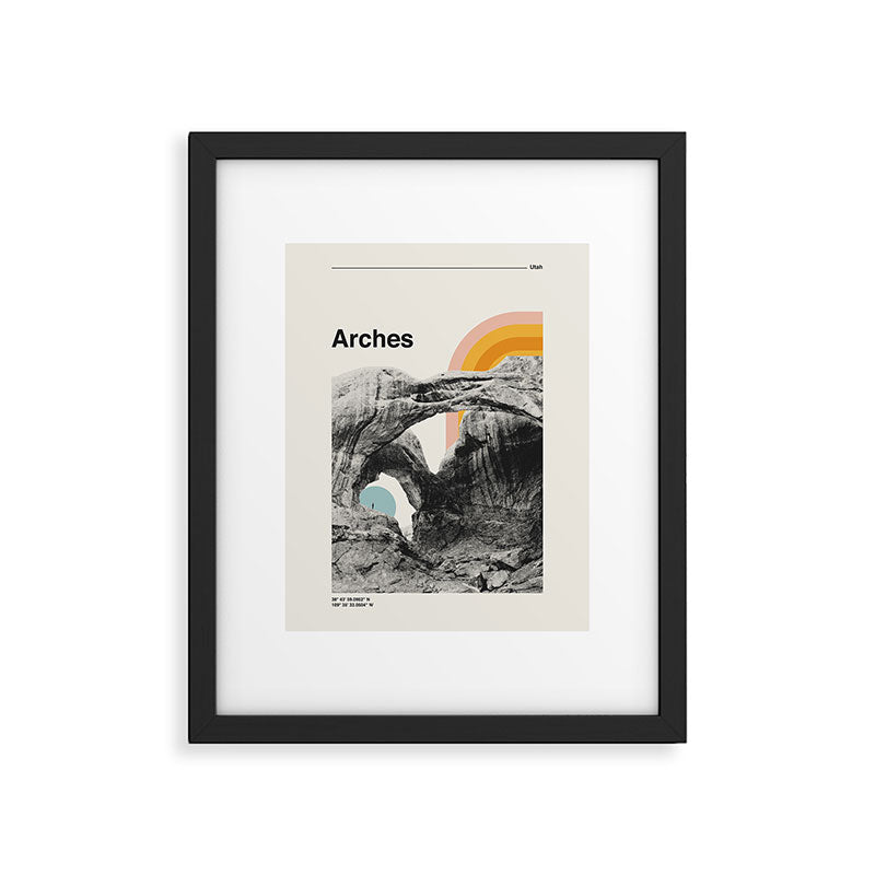 Retro Travel Poster, Zion National Park Collage Framed Art Print Gallery Image 5