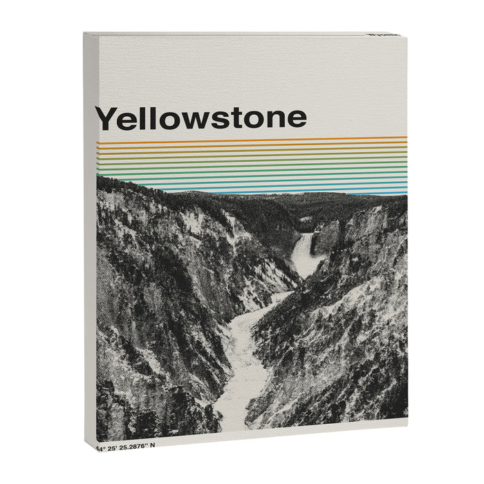Retro Travel Print Yellowstone National Park Canvas Print Gallery Image 1