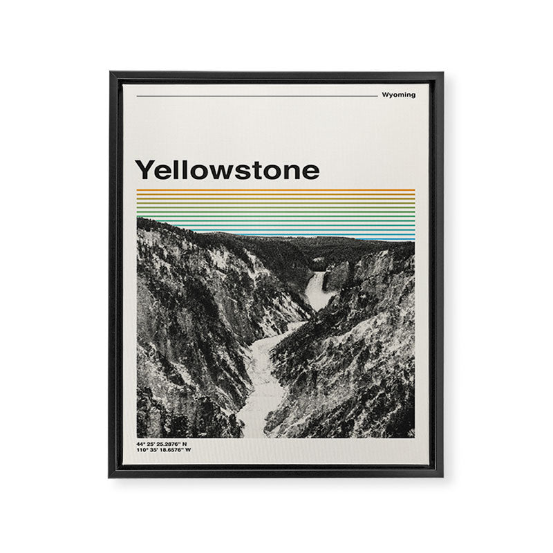Retro Travel Print Yellowstone National Park Framed Canvas Print Gallery Image 6