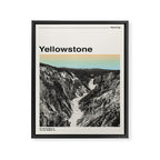 Retro Travel Print Yellowstone National Park Framed Canvas Print Gallery Image 6