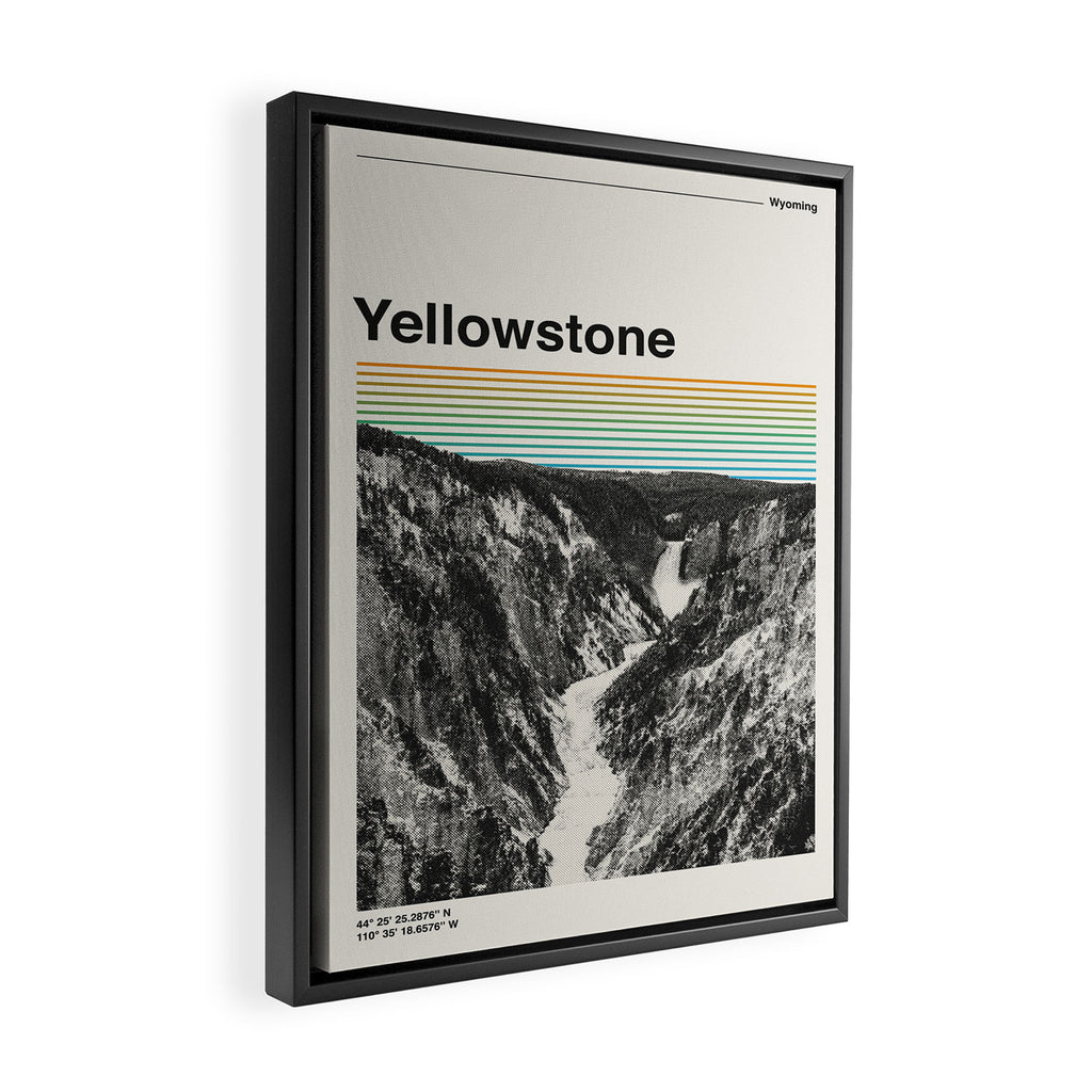 Retro Travel Print Yellowstone National Park Framed Canvas Print Gallery Image 2