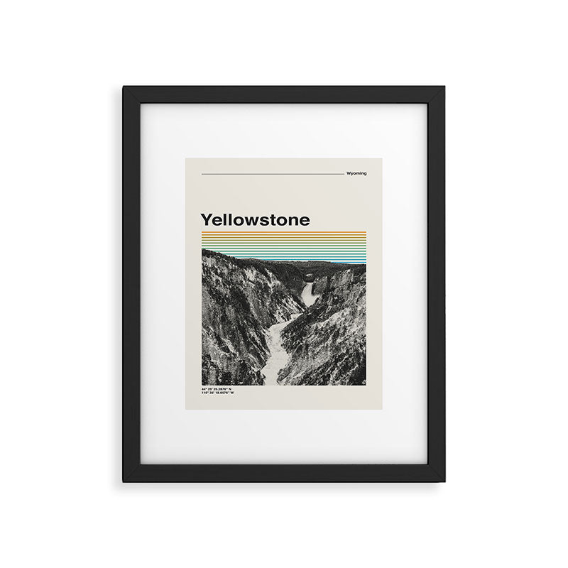 Retro Travel Print Yellowstone National Park Framed Art Print Gallery Image 5