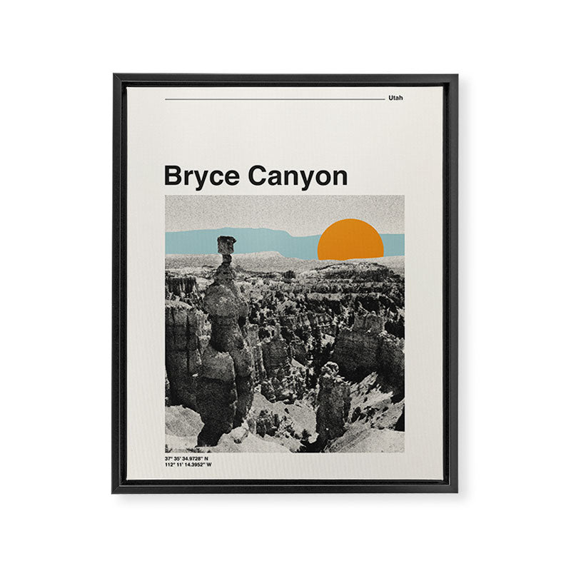 US National Park Retro Poster Bryce Canyon Utah Framed Canvas Print Gallery Image 6
