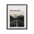 Rocky Mountain National Park Retro Print Framed Canvas Print Gallery Image 6