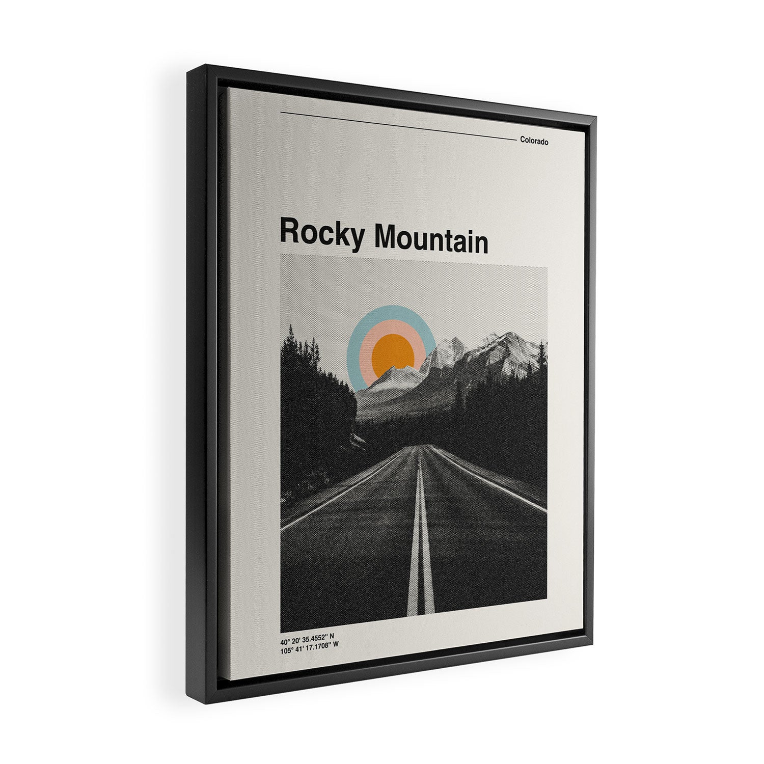 Rocky Mountain National Park Retro Print Framed Canvas Print Gallery Image 2