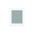 Sage Green Retro Grid Pattern Art Print Gallery Image 1