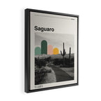 Saguaro National Park Mid Century Modern Travel Poster Framed Canvas Print Gallery Image 2