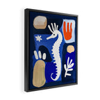 Sea Horse Abstract Ocean Coastal Blue Art Painting Framed Canvas Print Gallery Image 2