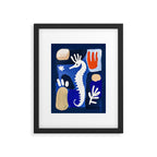 Sea Horse Abstract Ocean Coastal Blue Art Painting Framed Art Print Gallery Image 5