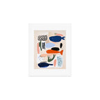 Sea Life Abstract Coral Seashells and Fishses Ocean Coastal  Art Painting  Art Print Gallery Image 1