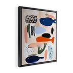 Sea Life Abstract Coral Seashells and Fishses Ocean Coastal  Art Painting  Framed Canvas Print Gallery Image 2