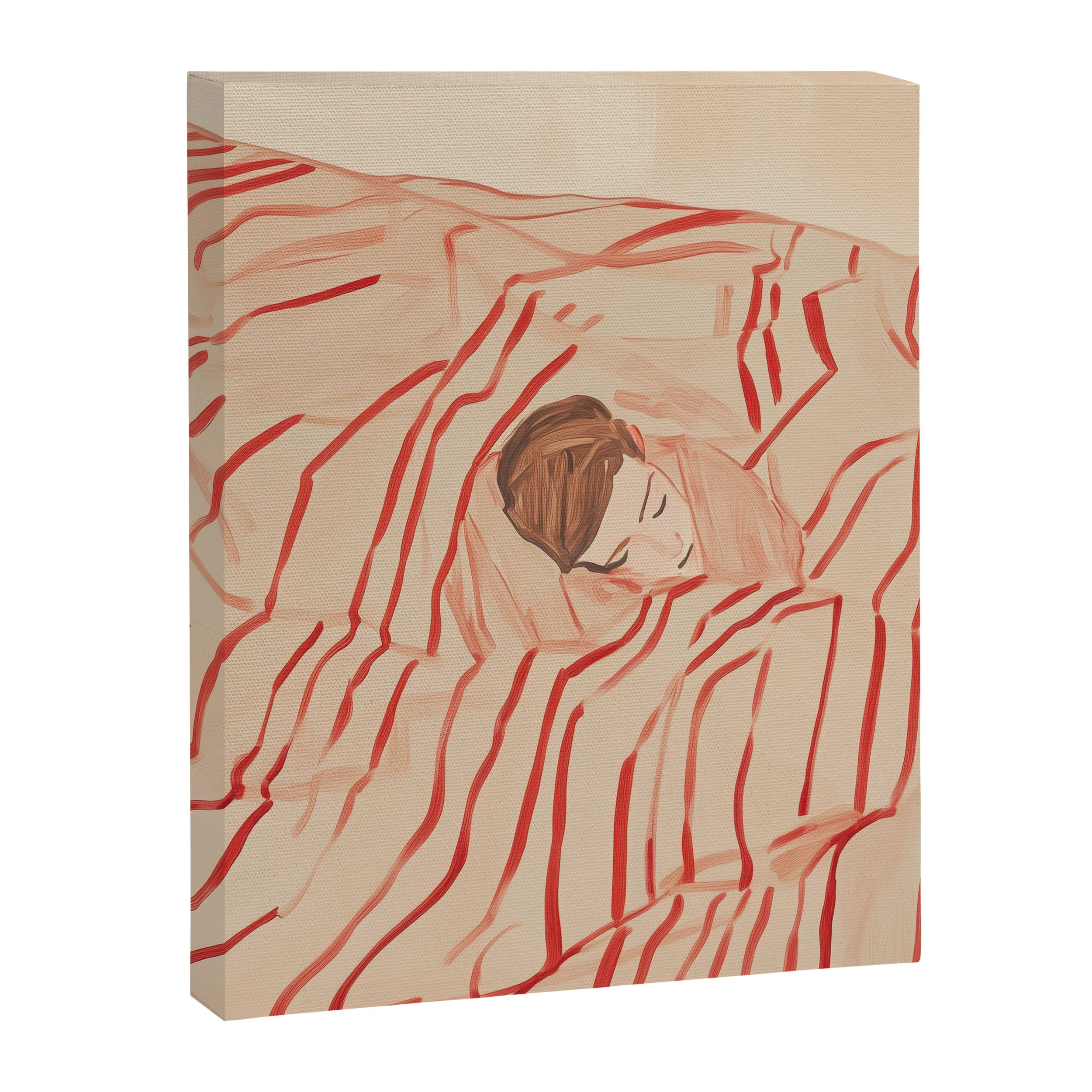 Sleeping Woman in Stripes Matisse Style 2 Canvas Print Gallery Image 6