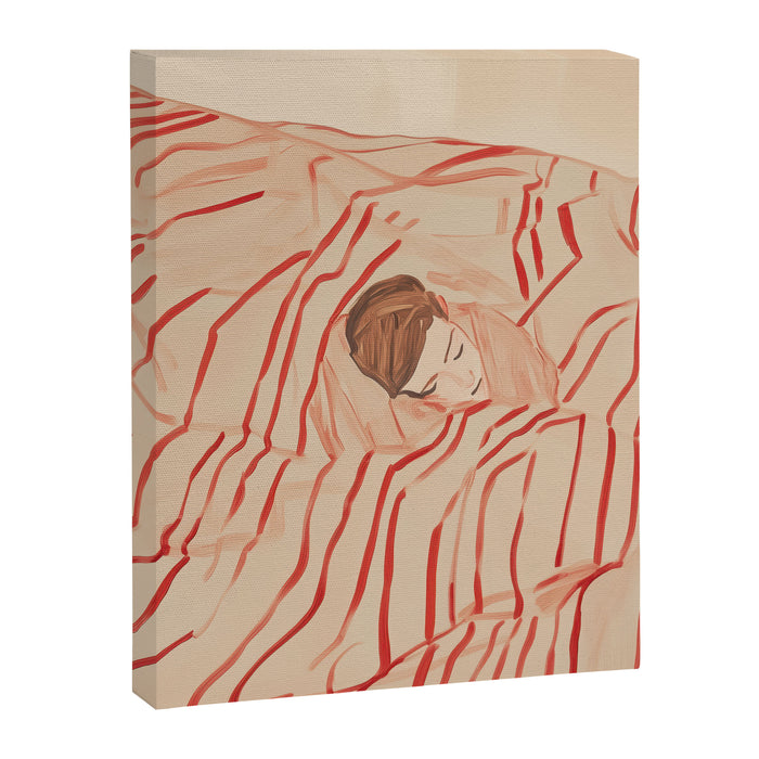 Sleeping Woman in Stripes Matisse Style 2 Canvas Print Gallery Image 1