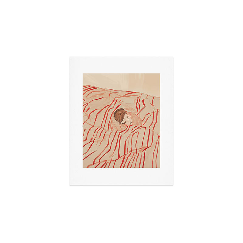 Sleeping Woman in Stripes Matisse Style 2 Art Print Gallery Image 1