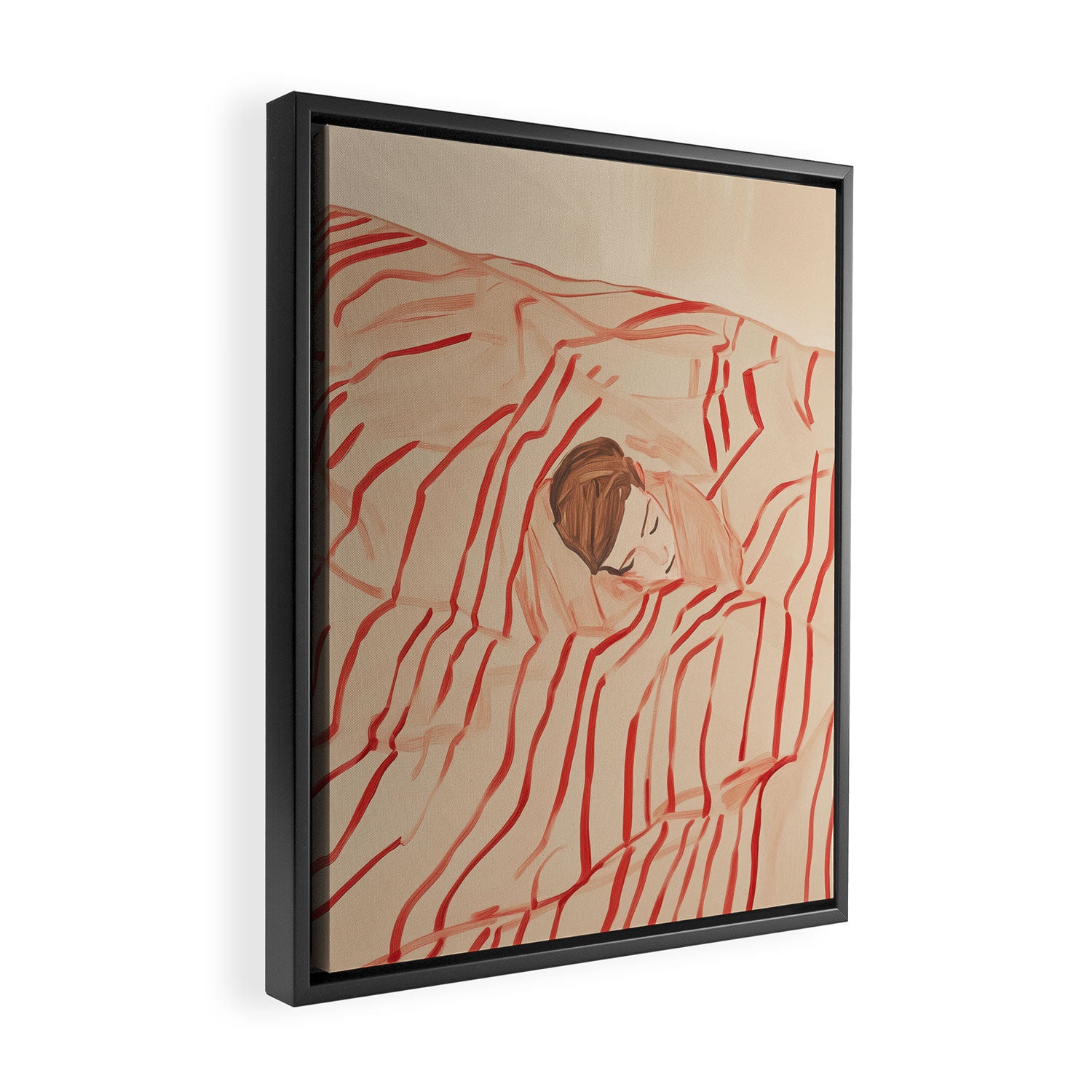 Sleeping Woman in Stripes Matisse Style 2 Framed Canvas Print Gallery Image 2