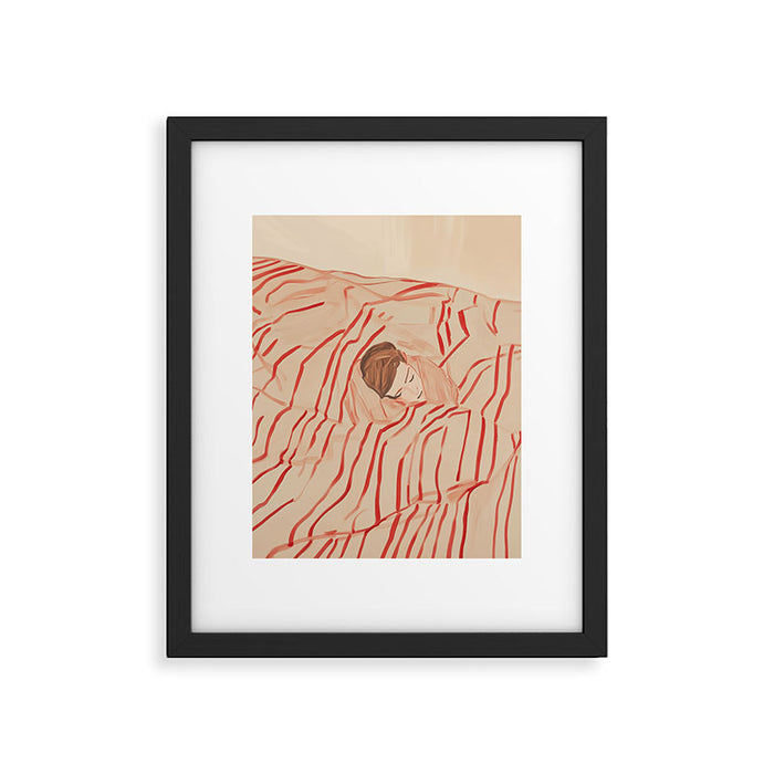 Sleeping Woman in Stripes Matisse Style 2 Framed Art Print Gallery Image 1