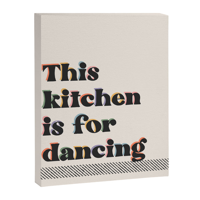 This Kitchen Is For Dancing Retro Typography Canvas Print Gallery Image 1
