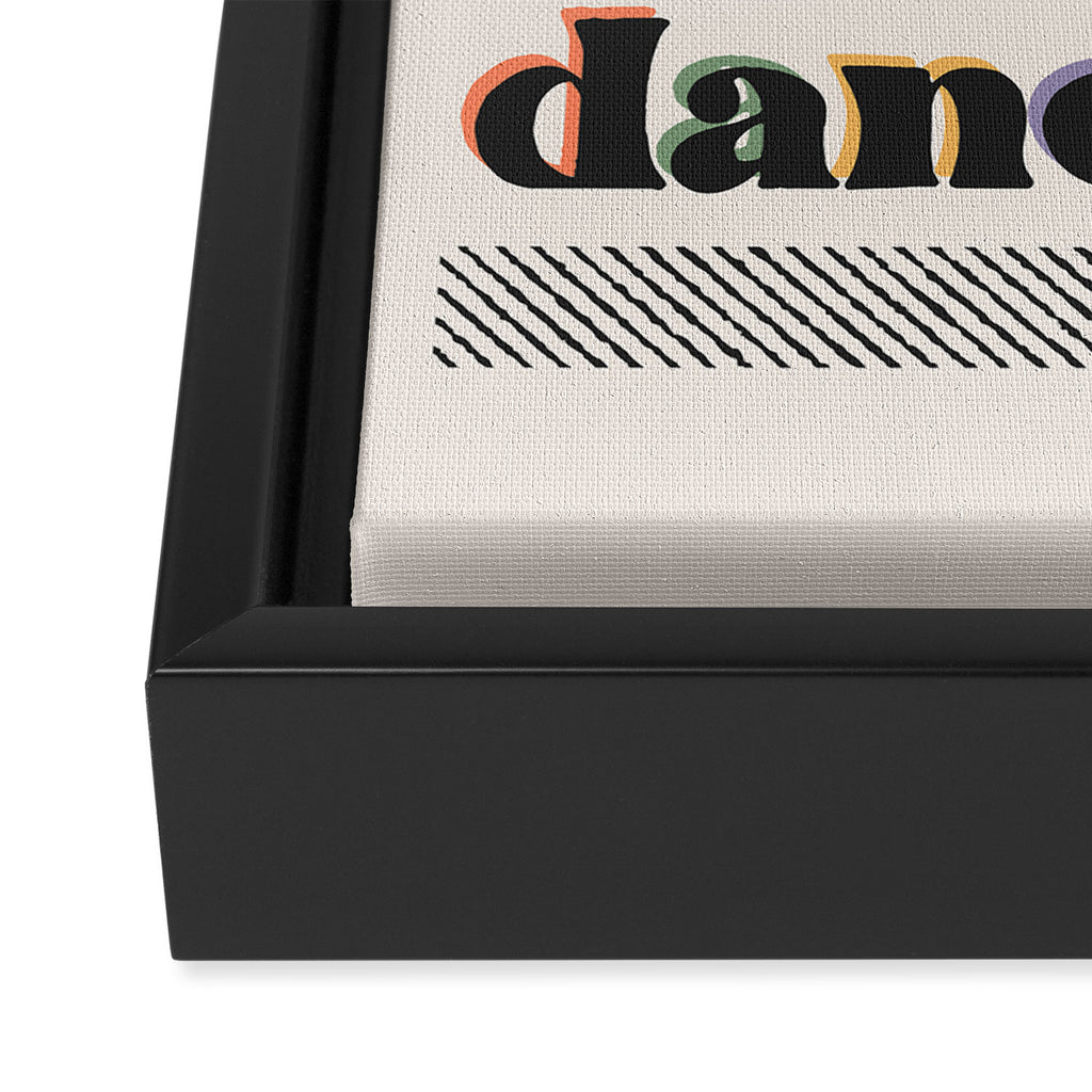 This Kitchen Is For Dancing Retro Typography Framed Canvas Print Gallery Image 3