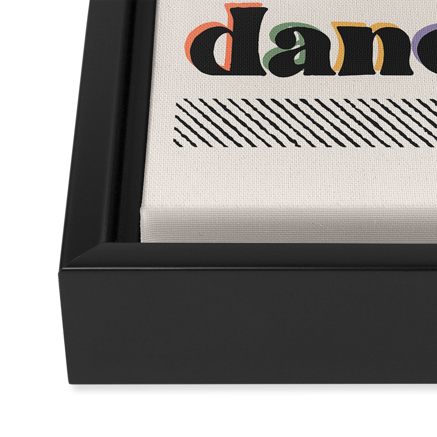 This Kitchen Is For Dancing Retro Typography Framed Canvas Print Gallery Image 3