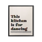 This Kitchen Is For Dancing Retro Typography Framed Canvas Print Gallery Image 6
