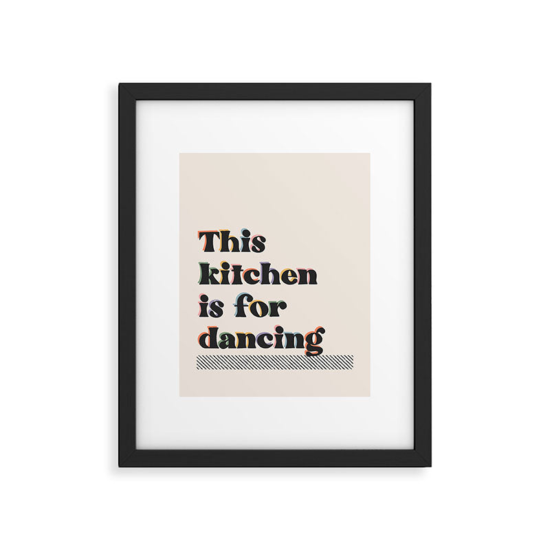 This Kitchen Is For Dancing Retro Typography Framed Art Print Gallery Image 5