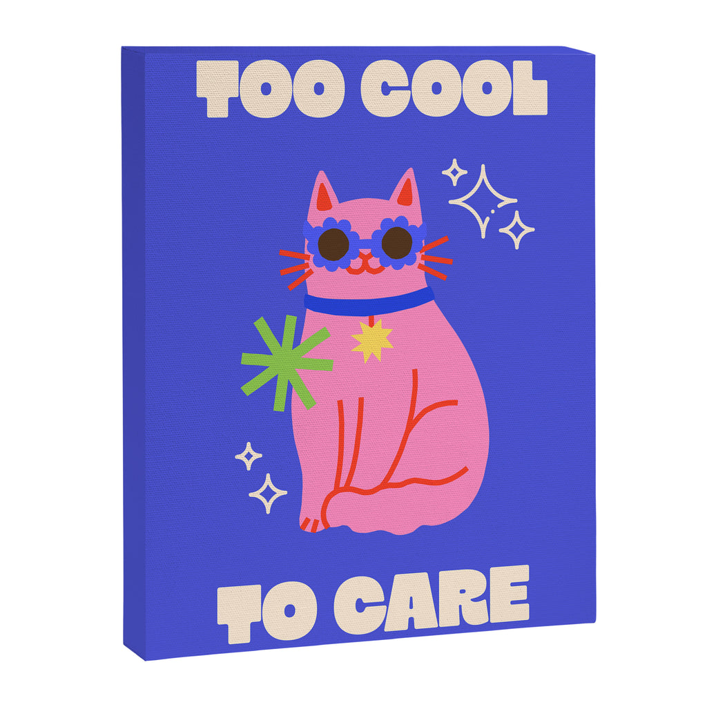 Too Cool To Care Eclectic Cat Print Canvas Print Gallery Image 6