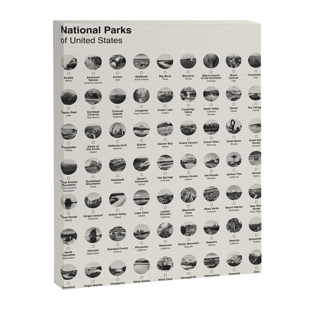 US National Park Minimalist Checklist Canvas Print Gallery Image 6