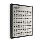 US National Park Minimalist Checklist Framed Canvas Print Gallery Image 2