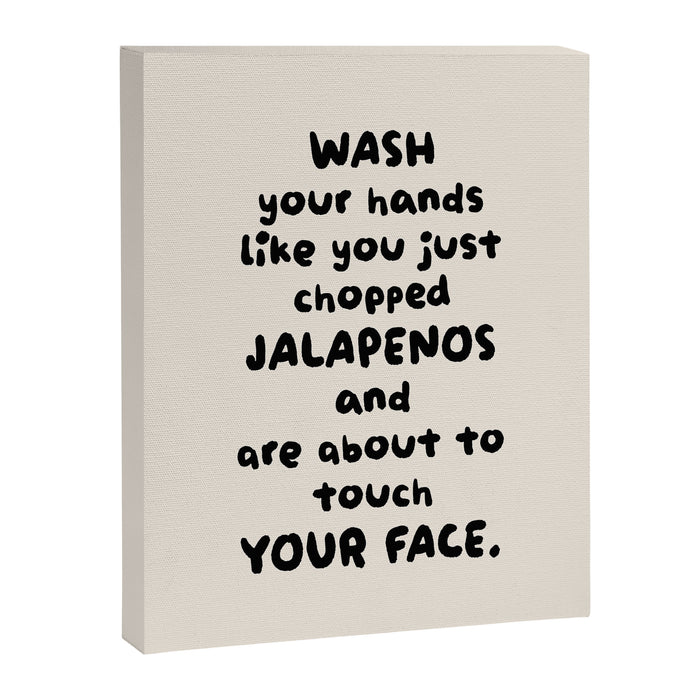 Wash your hands Typographic Bathroom Print Canvas Print Gallery Image 1