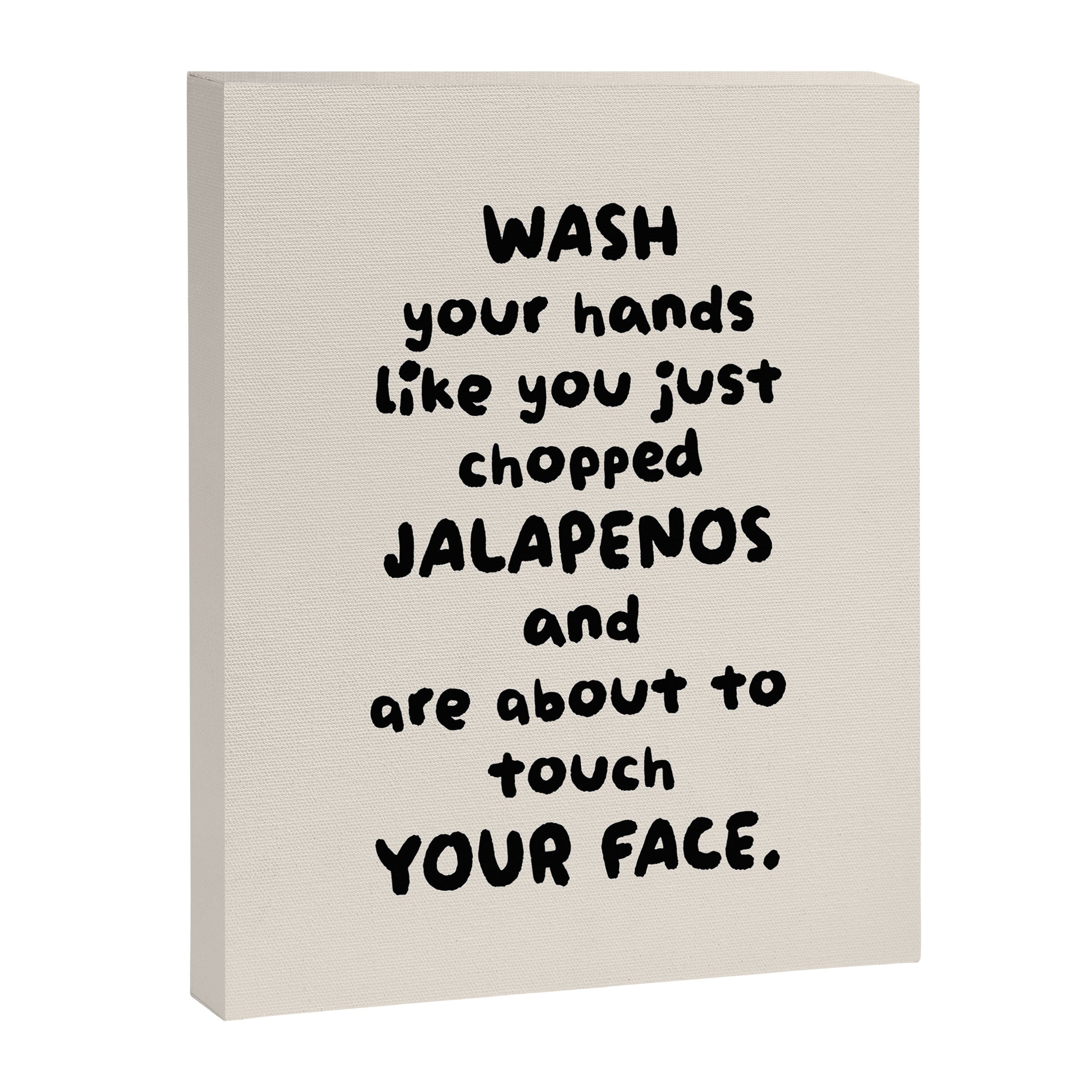 Wash your hands Typographic Bathroom Print Canvas Print Gallery Image 6