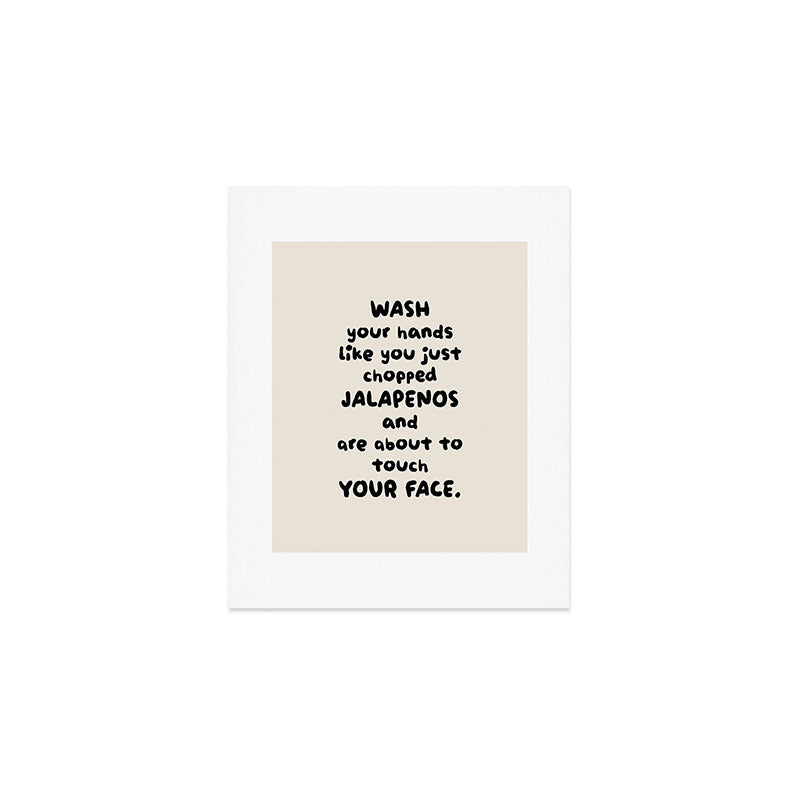 Wash your hands Typographic Bathroom Print Art Print Gallery Image 1
