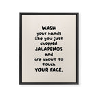 Wash your hands Typographic Bathroom Print Framed Canvas Print Gallery Image 6