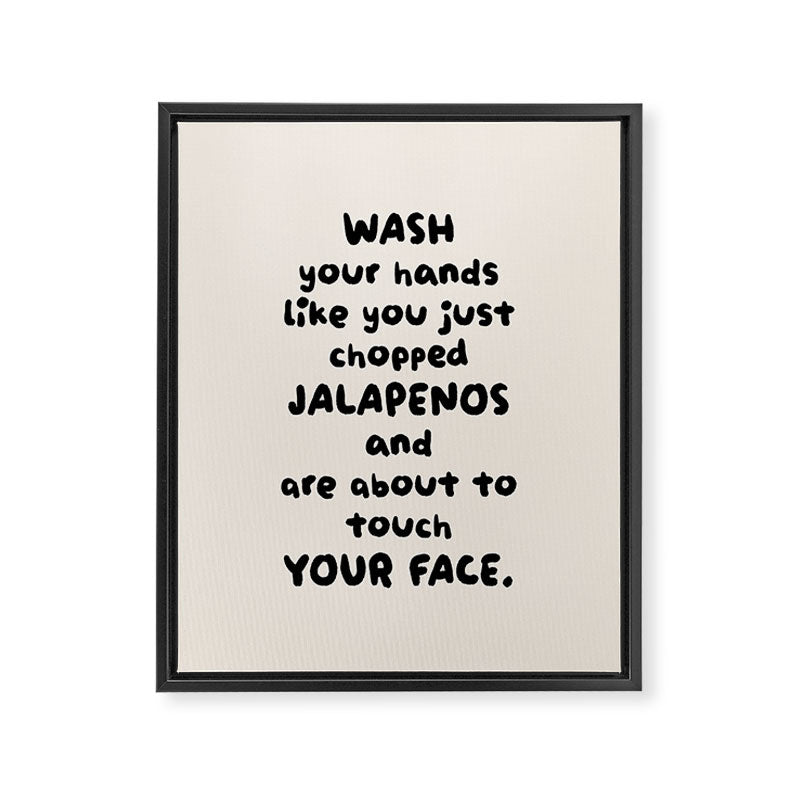 Wash your hands Typographic Bathroom Print Framed Canvas Print Gallery Image 6