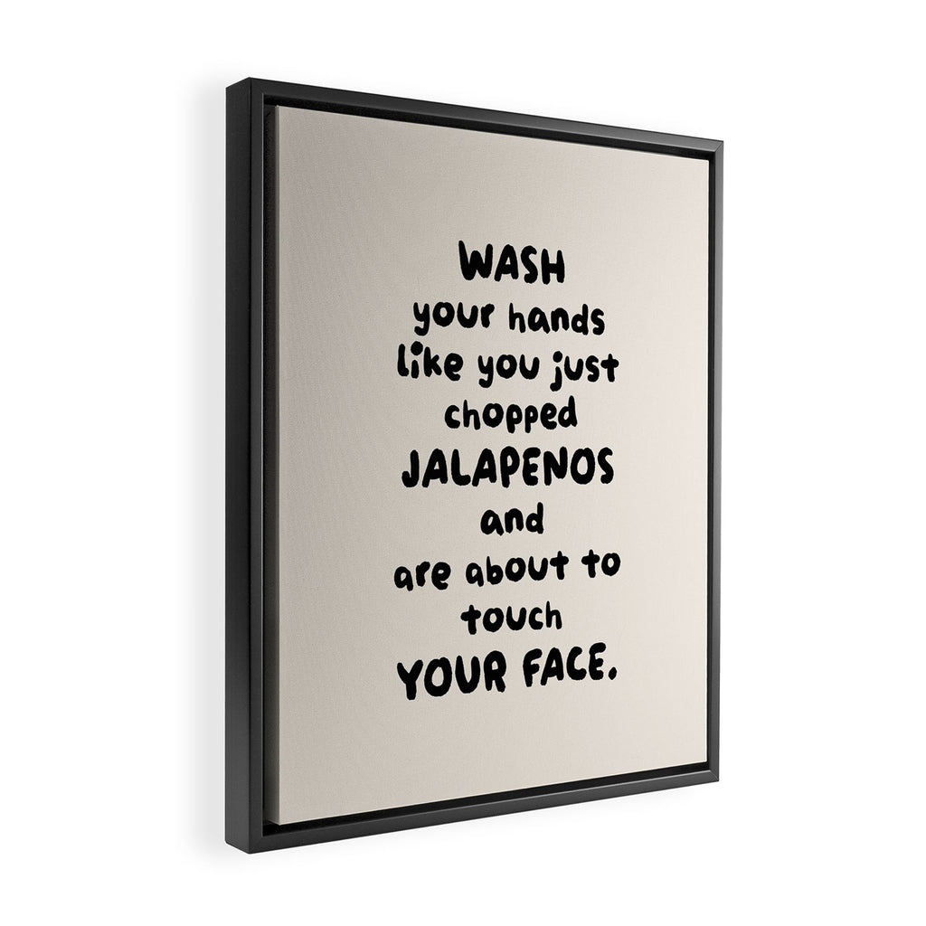 Wash your hands Typographic Bathroom Print Framed Canvas Print Gallery Image 2