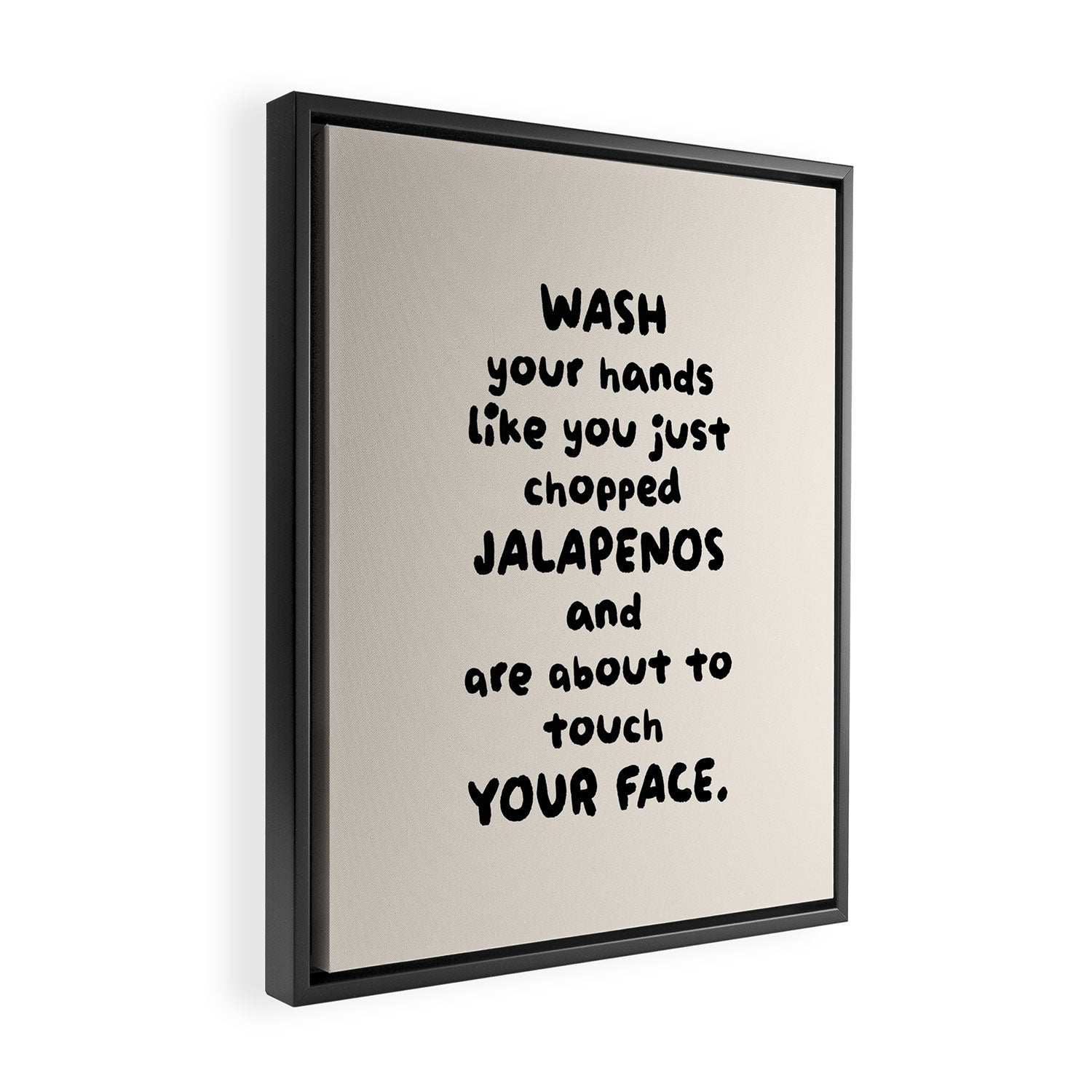 Wash your hands Typographic Bathroom Print Framed Canvas Print Gallery Image 2