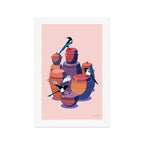 Korean Magpies & Kimchi Pots Art Print Gallery Image 1