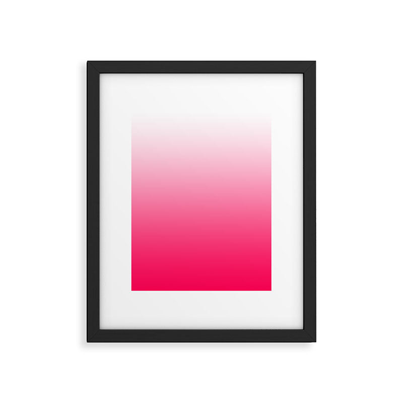 White and Warm Pink Gradient 045 Framed Art Print Gallery Image 6