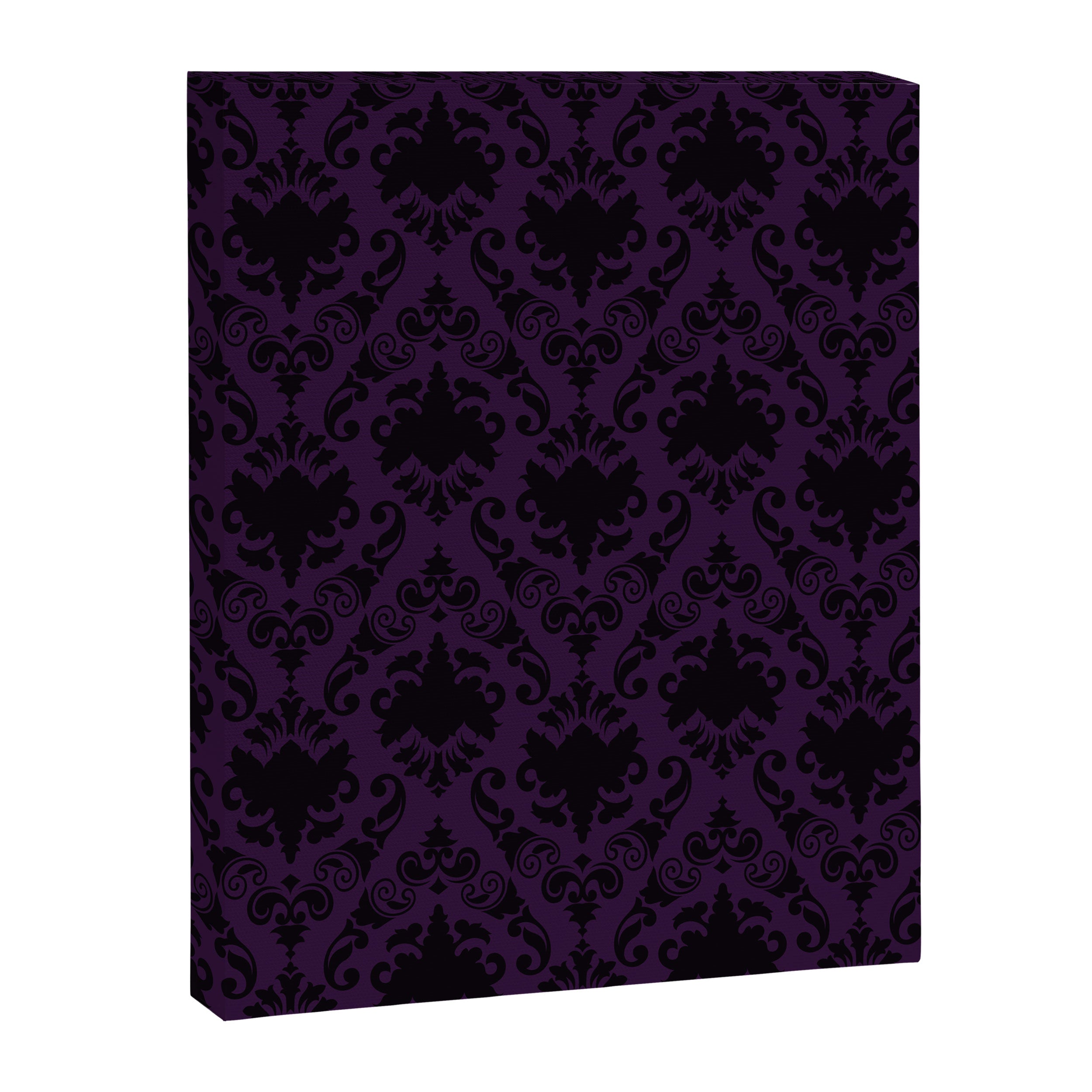 Aubergine and Black Damask Canvas Print Gallery Image 8