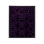 Aubergine and Black Damask Framed Canvas Print Gallery Image 8