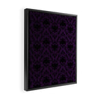 Aubergine and Black Damask Framed Canvas Print Gallery Image 2