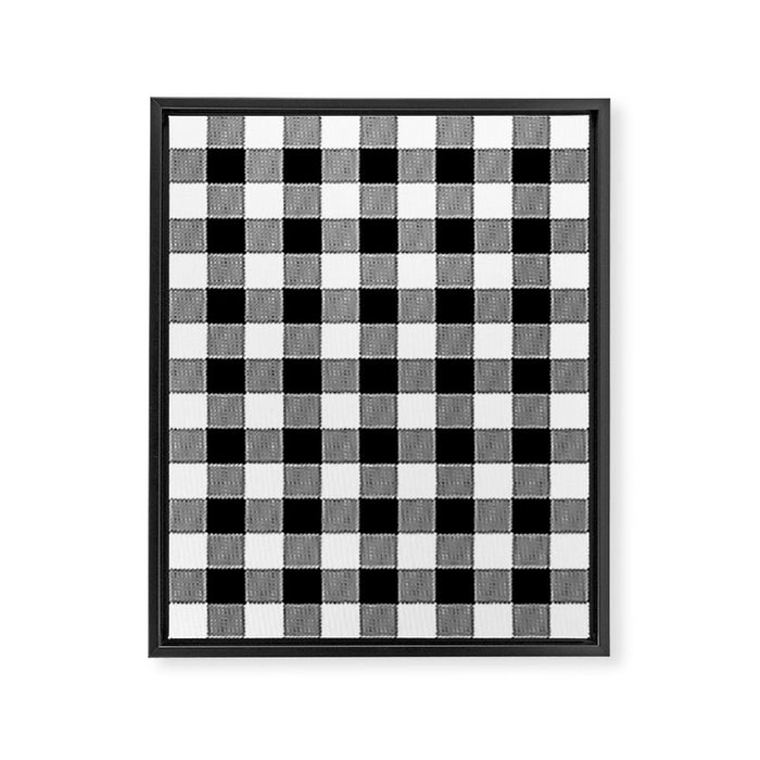 Black and White Buffalo Check Framed Canvas Print Gallery Image 1
