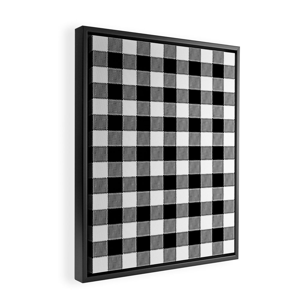 Black and White Buffalo Check Framed Canvas Print Gallery Image 2