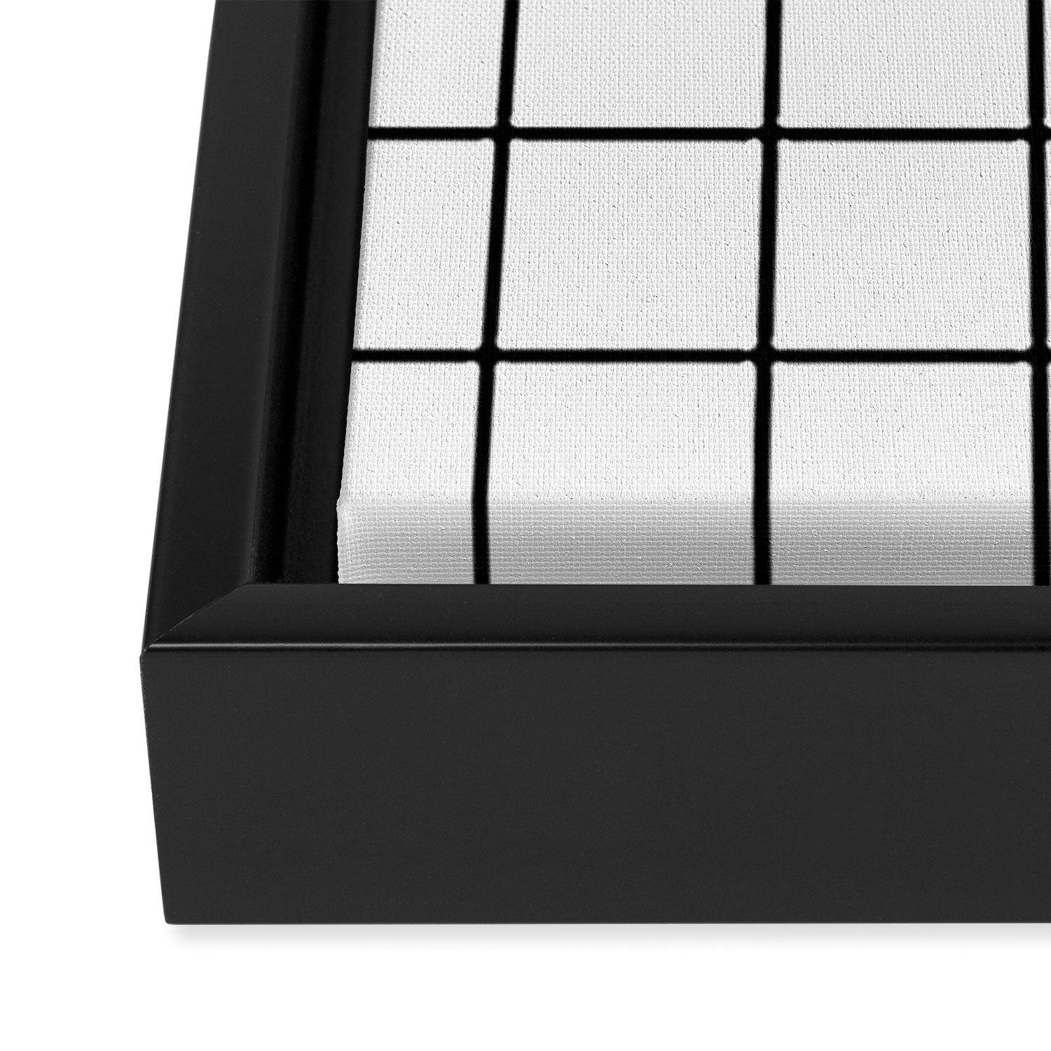 Black and White Grid Framed Canvas Print Gallery Image 3