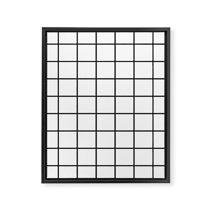 Black and White Grid Framed Canvas Print Gallery Image 1