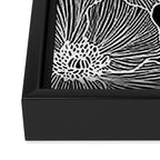 Black and White Poppies Framed Canvas Print Gallery Image 3